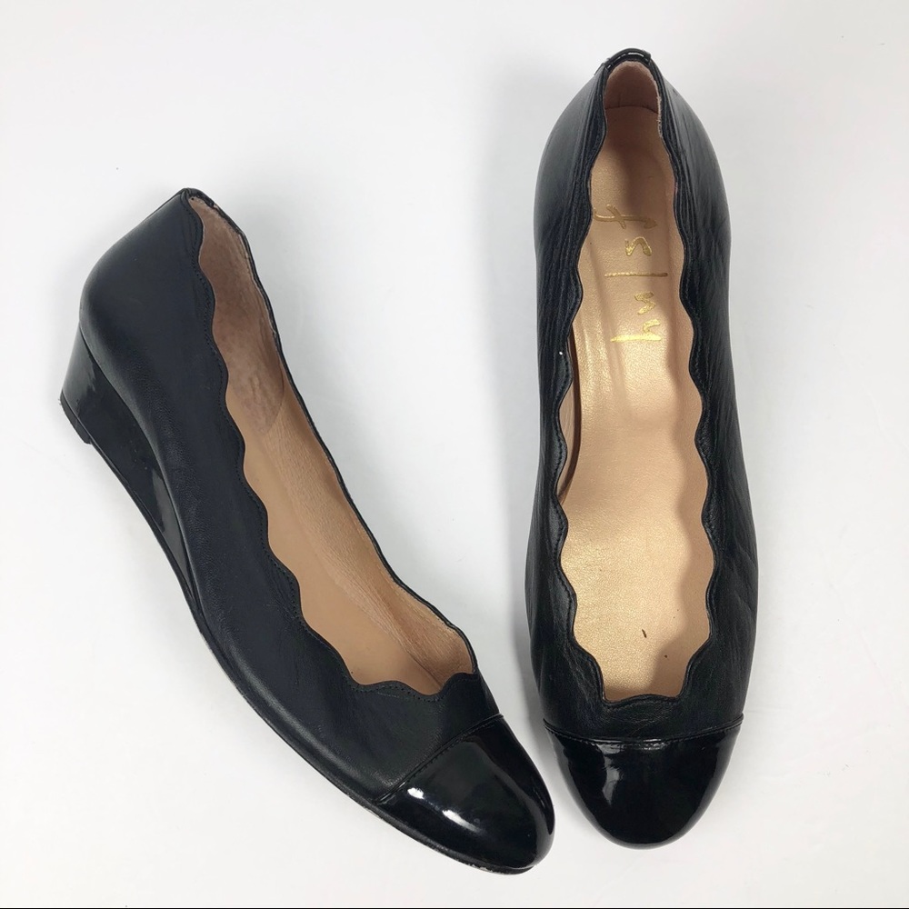 French Sole Black Wedges